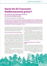 Macht die EU-Taxonomie Waldinvestments grüner?